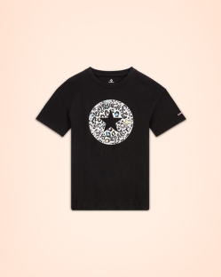 Camisetas Converse Leopard Chuck Taylor Patch Sleeve Para Niña - Negras | Spain-3948